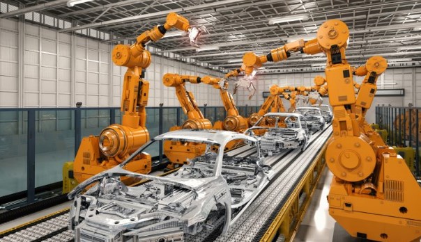 What types of robots are used in the automotive industry?
